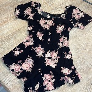 Motel Floral Black Romper Small